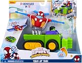 Jazwares MARVEL Team Up Tank Hulk Smash Tank Spidey Glider 6 and 4 inch view 2