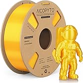 AICOPYTO Silk Gold PLA Filament 1.75mm, Clog-Free Shiny 3D Printer Filament 1KG Spool (2.2lbs) Dimensional Accuracy Probability +/- 0.02mm Fits for Most FDM 3D Printers - Gold Silk PLA