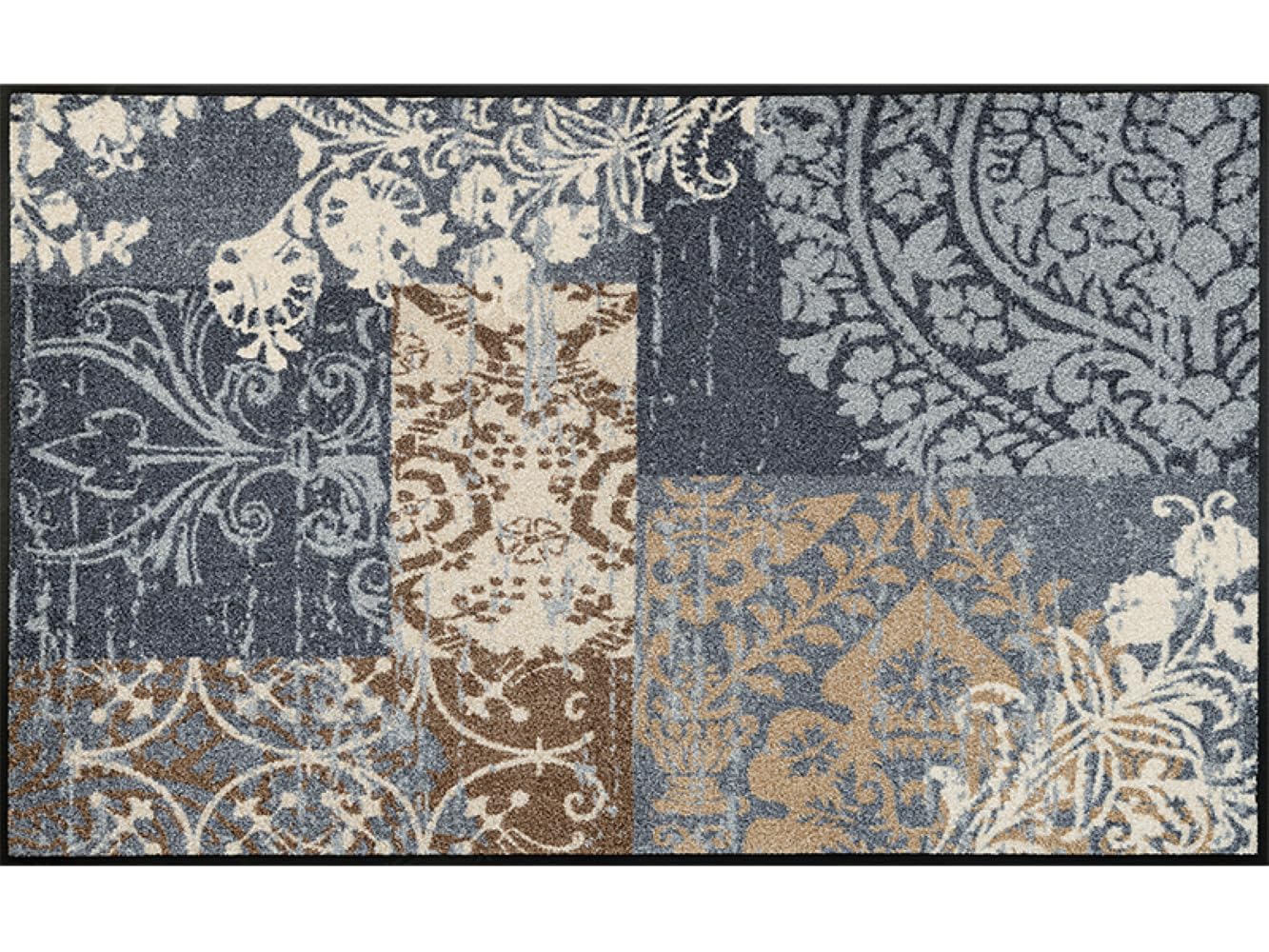 wash + dry Door Mat, Polyester, Grey, 75 x 120 cm