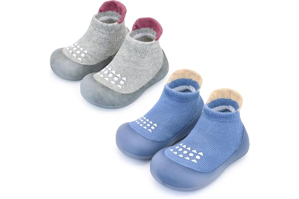 WATAME Baby Sock Shoes Toddler Boy First Walker Crib Shoes Infant Girl Soft Breathable Slippers With Rubber Sole