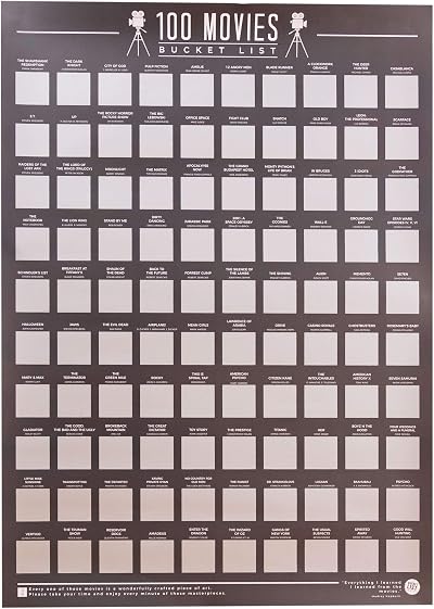 Gift Republic 100 Movies Scratch Off Bucket List Poster GR630004