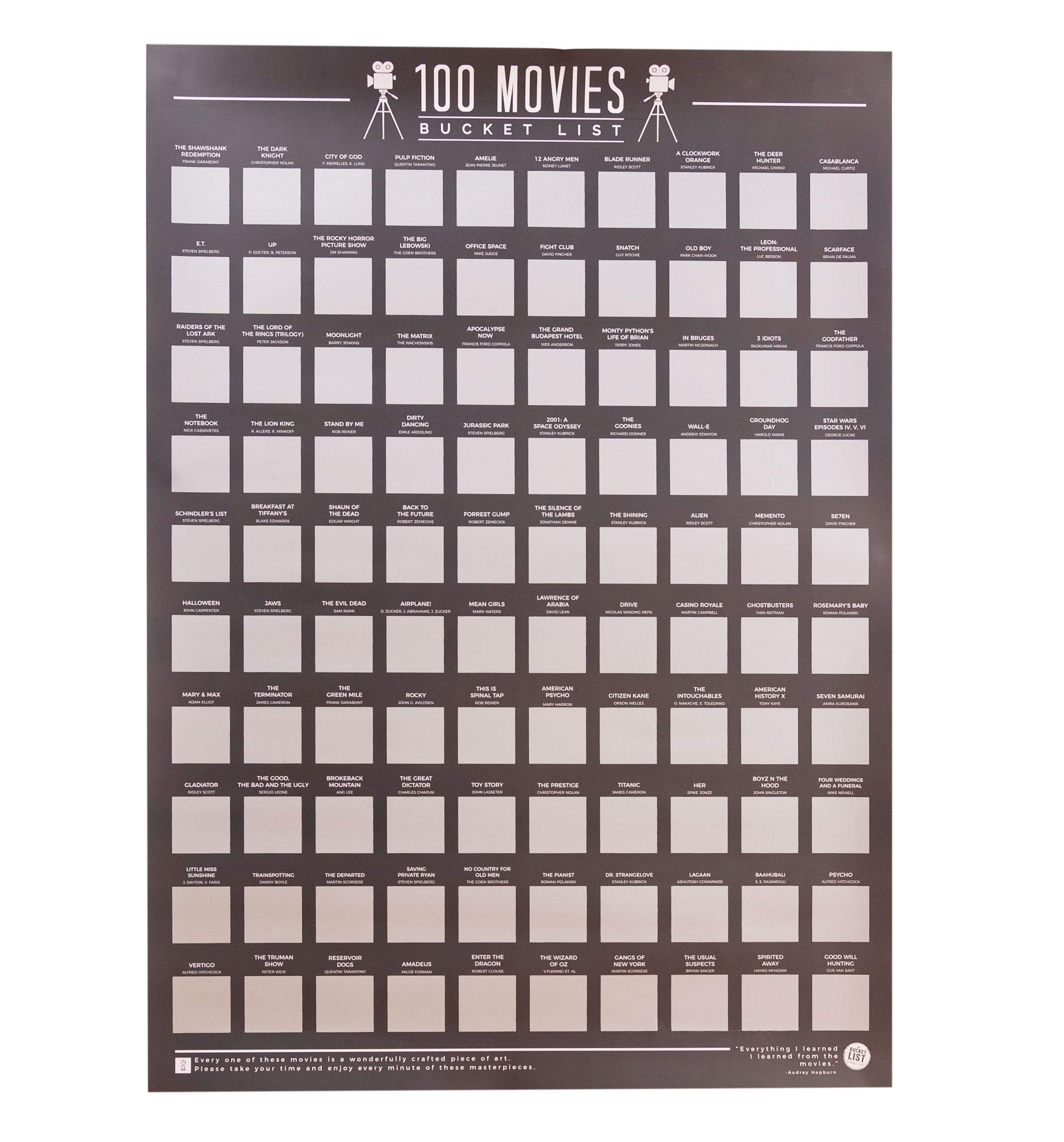Gift Republic GR630004 100 Movies - Scratch Off Bucket List Poster