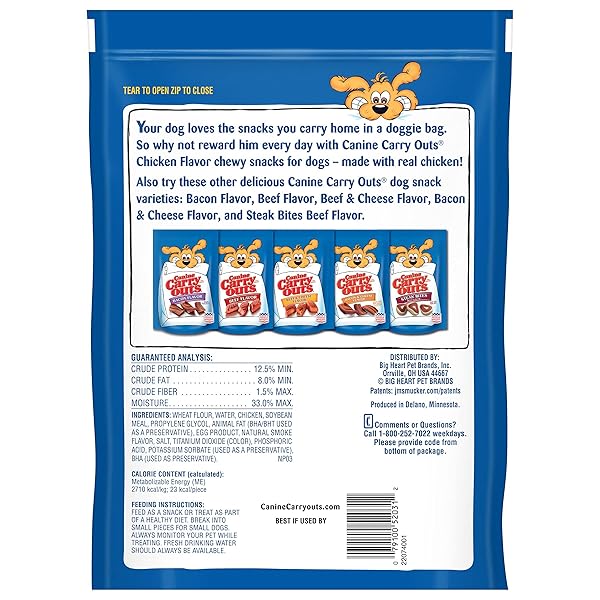 CANINE CARRY OUTS CHICKEN FLAVOR DOG TREATS, 22.5 OUNCE (PACK FO 1)