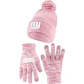 Ultra Game Adults NFL Official Super Soft Winter Beanie Knit Hat with Warm Touch Screen Gloves