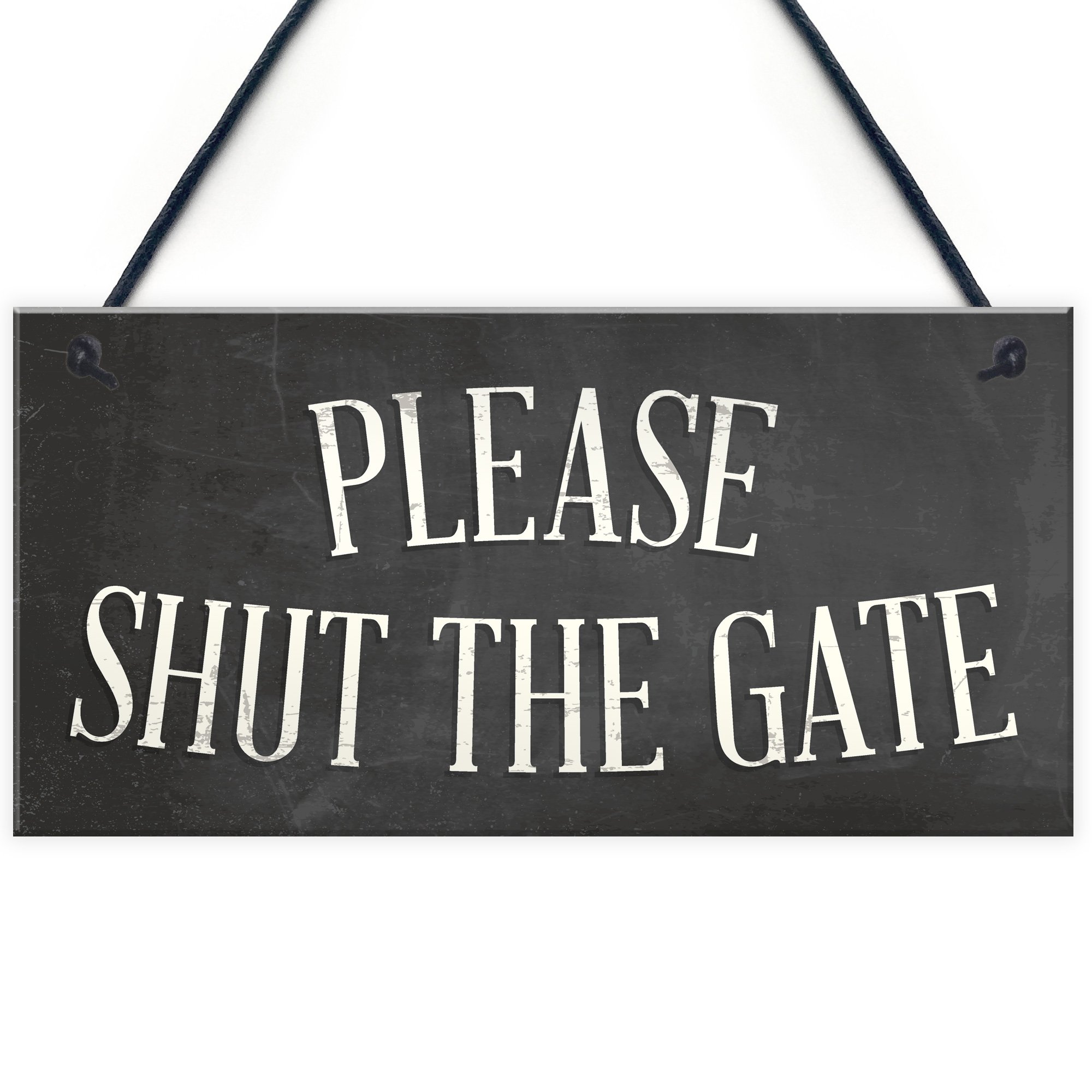 Red Ocean PLEASE SHUT THE GATE Hanging Plaque Garden Wall Fence House Door Sign