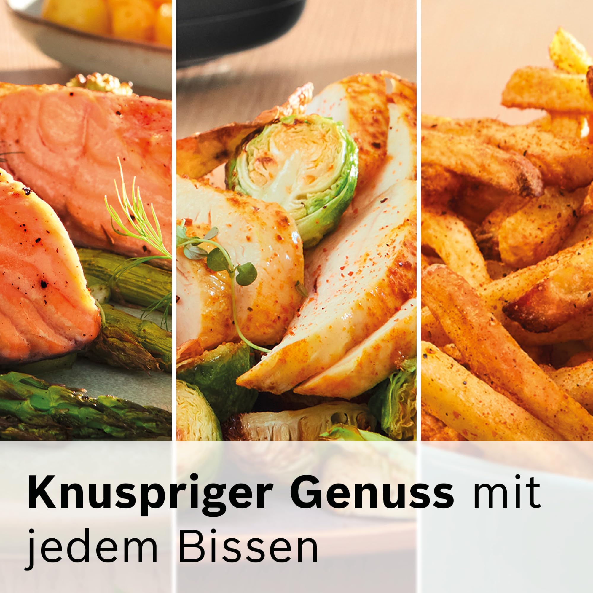 Bosch Heißluftfritteuse Serie 6, XXL Air Fryer, creme, 7,2 L Fassungsvermögen, beleuchtetes Sichtfenster, 7 voreingestellte Programme, bis zu 65% schnelleres Kochen, MAF671C0 8