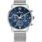 Tommy Hilfiger Men's Quartz Multifunction Stainless Steel and Link Bracelet Watch, Color: Black (Model: 1791879)