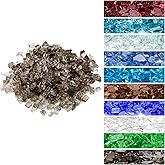 Onlyfire 10 lbs Fire Glass for Propane Fire Pit, 1/2-Inch High Luster Fireplace Glass Rocks for Fire Pit Table, Bronze