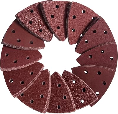 SATC Triangle Sanding Pads 93mm 120 Pcs 6 Holes 40/60/80/120/180/240 Grits