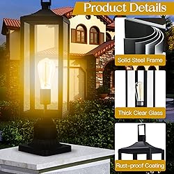 Large Lamp Post Light Fixture, 21.3 Inch Post Lamps