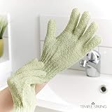 Temple Spring Exfoliating Glove Carbonized Bamboo Body Scrubber Sage Green view 2