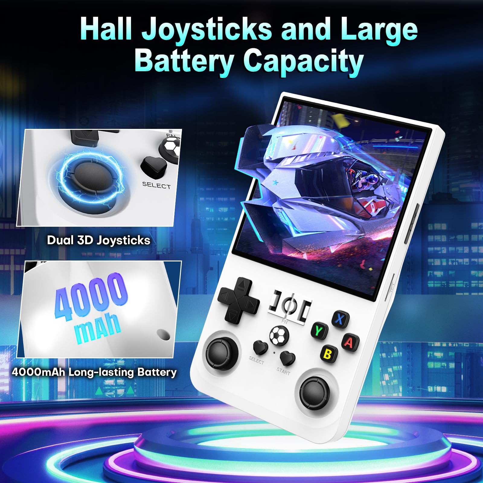 R36MAX Game Console,4.0 Inch IPS Screen Linux System with 64GB TF Card,Retro Gaming Console Built in 18000+ Games