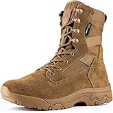 FREE SOLDIER Men's Work Tactical Boots 8 Inches Lightweight Combat Boots Durable Suede Leather Military Boot Desert Boot