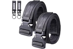 MOZETO Tactical Belt, 2 Pcs Gun Belts for Men Concealed Carry Velco EDC Hunting Waist Belt with Quick Release Buckle
