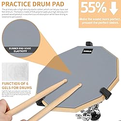 AKOZLIN Drum Pad Stand Set with 12'' Double Sided