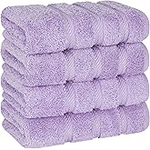American Soft Linen Luxury Hand Towels for Bathroom, 600 GSM Heawy Weight 16x28 Size 100% Cotton Turkish 4 Piece Hand Face Towel Set, Lilac Hand Towels
