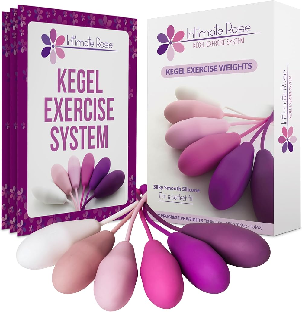 Intimate Rose Kegel Balls for Women – Pelvic Floor Weights Set of 6 Silicone