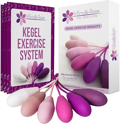 Intimate Rose Kegel Balls for Women – Pelvic Floor Weights Set of 6 Silicone