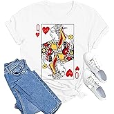 Queen of Hearts T-Shirt Women Vintage Graphic Tee Shirt Funny Letter Print Short Sleeve Queen Shirt Tops