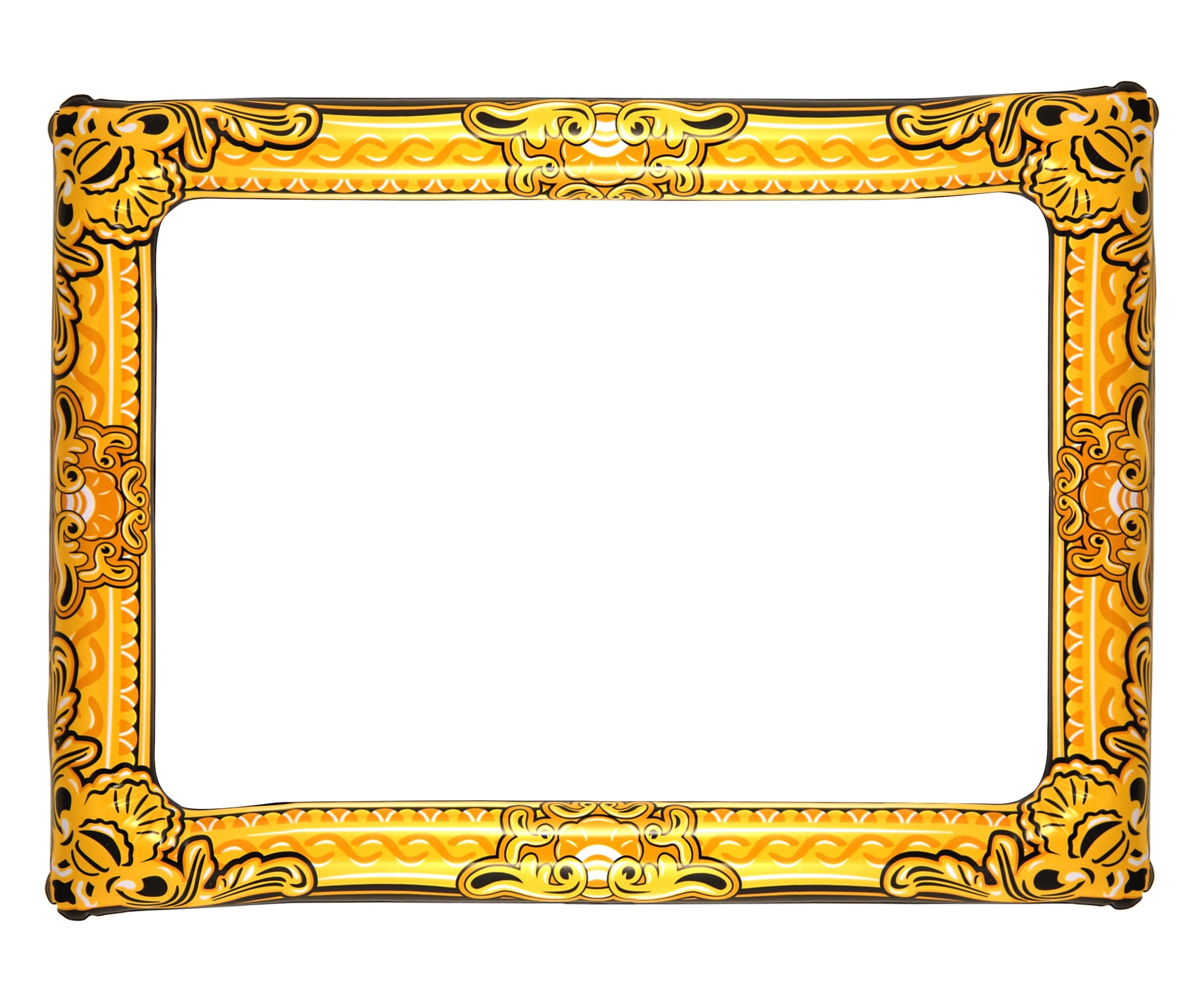 Lizzy | Inflatable Picture Frame | 60cm x 80cm, Gold, Plastic | Lightweight, Easy to Inflate, Giant Selfie Prop | Photo Booth Frame for Party, Wedding, Birthday