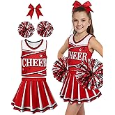 JenPen Cheerleader Costume for Cute Cheerleading Outfit Cheer Uniform for Halloween Dress Up with Accessories