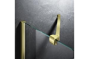 Frameless Shower Door Support Bar, Stainless Steel Wall-to-Glass Support Arm to Fixed Shower Glass Panel, for 1/4"-3/8" (6-10