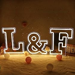 ATTNEON Letter F Neon Sign,Letter Lights 26