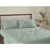 Brooklyn Loom Solid Cotton Percale Sage Full Sheet Set