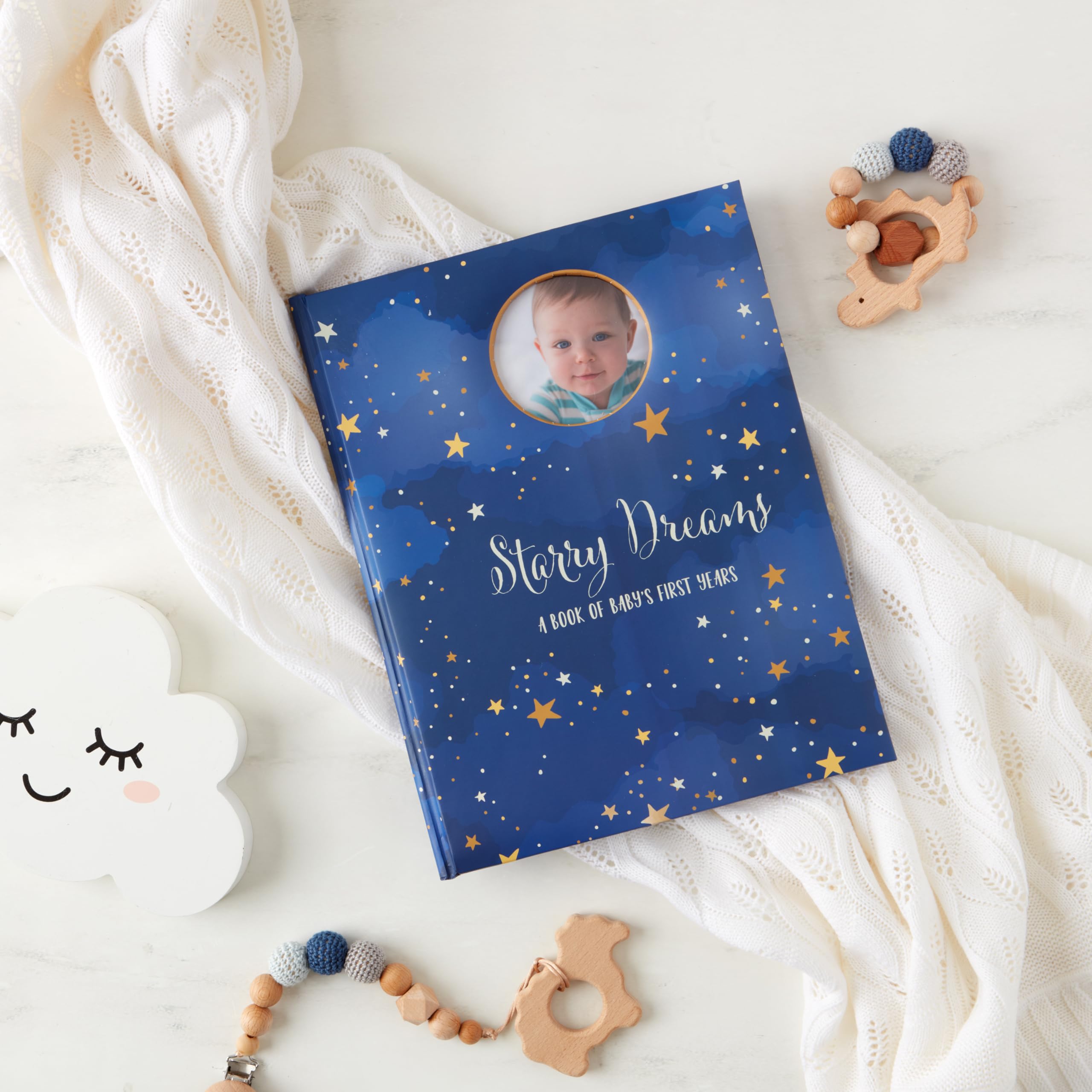 C.R. Gibson Starry Dreams First 5 Years Gender Neutral Baby Memory Book, 8.75