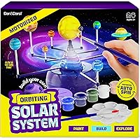 Dan&Darci 360° Orbiting Solar System for Kids - Paint & Build Model Kit - Arts and Crafts for Kid Ages 8-12, 4-6, 4-8, 6-8 - 
