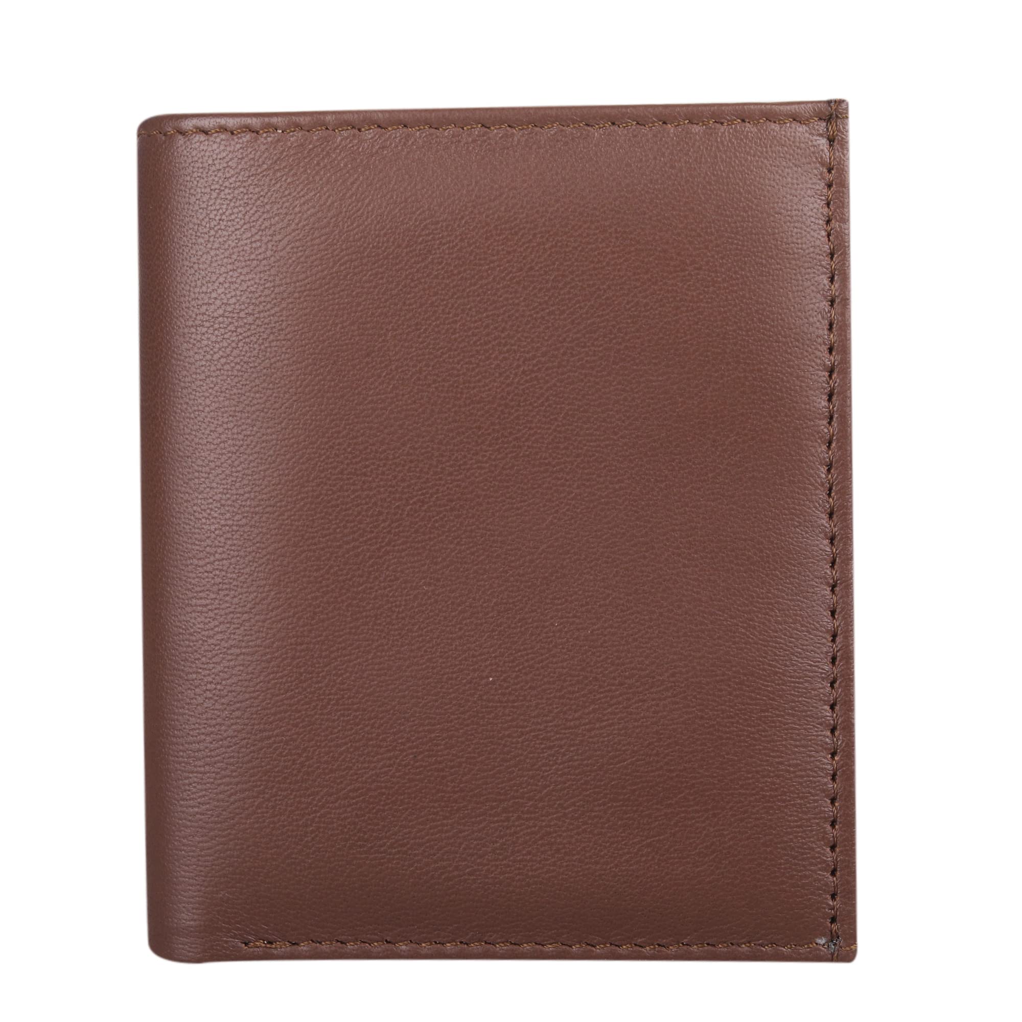 RAS WALLETS Mens Soft Black/Brown Real Leather Wallet & Credit Card Holder with A Coin Storage 48 Brown