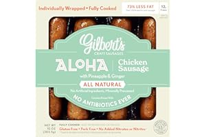 Gilbert's Craft Sausages Aloha Chicken Sausage with Pineapple, Ginger, and Brown Sugar, 10 Ounce