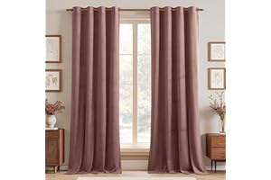 StangH Velvet Curtains 108 inches Long, Luxury Bedroom Decor Room Darkening Curtains for Sliding Door, Nursery Girls Room The