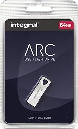 Integral 64GB USB 2.0 Flash Drive Arc Metal Casing Keyring Capless Memory Stick view 8