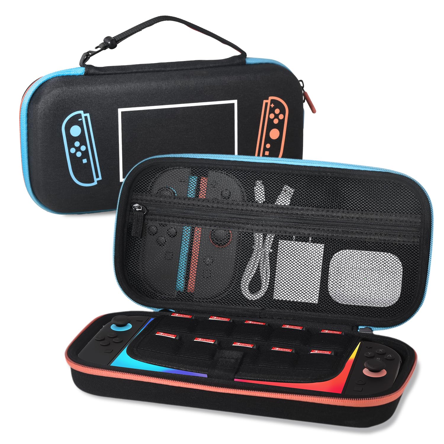 MONGERY Travel Carrying Case for Nintendo Switch 2 (2025 Model), All-in-One Waterproof Hard Shell Pouch Holds Console, Charger, 10 Game Cards & More Accessories