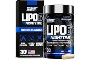 NUTREX RESEARCH Nutrex Lipo 6 Nighttime Fat Burner | Melatonin Sleep Aid & Weight Loss Diet Pills for Men and Women | Night Time Metabolism Booster Appetite Suppressant | 30 Servings (1)
