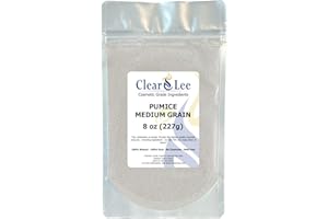 ClearLee Cosmetic Grade Pumice - 100% Pure Natural Grain/Powder - Great For Skin Exfoliation in DIY Soaps, Masks, Scrubs for Face, Body, Foot (8oz, Medium Grain)