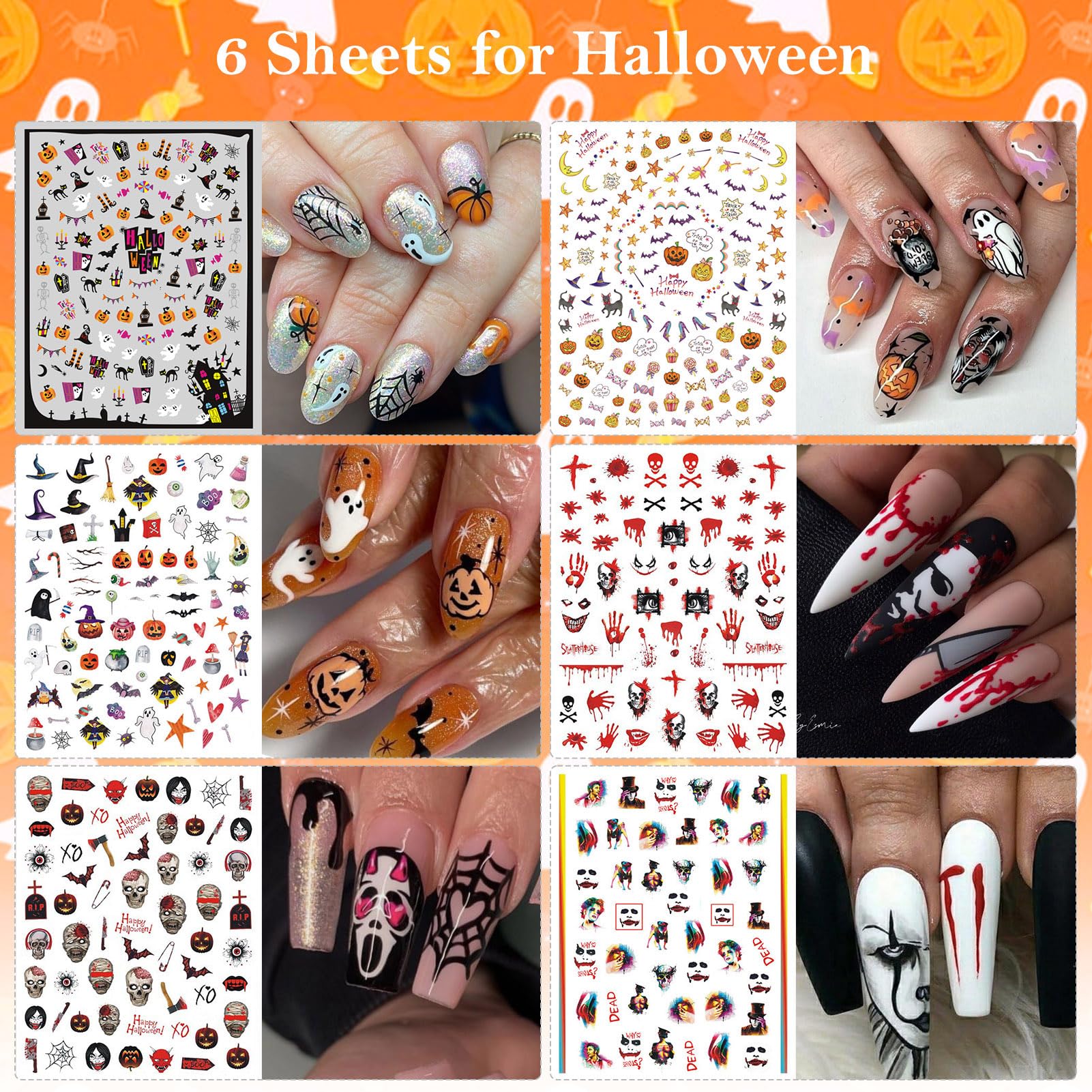 30 Sheets All Holiday Nail Stickers, Thanksgiving Independence Christmas Valentine's HalloweenDay Nail Art Decals Mixed All Season Set, Self-Adhesive Design Year-Round Manicure Decorations Supplies - Image 3