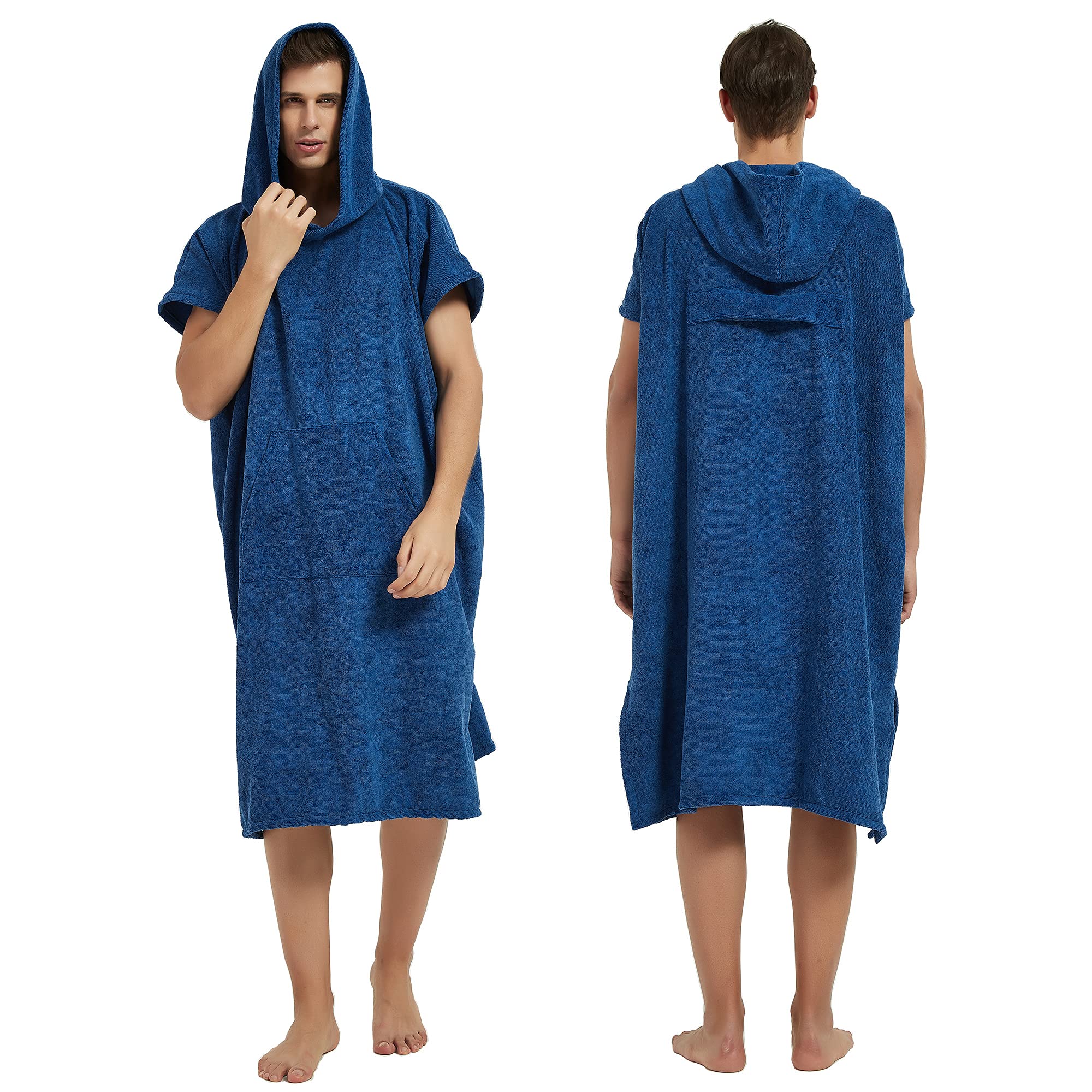 III HHONS Beach Towel Hoodie Poncho Robe Towels Navy Hooded Swim Cover Surf Accessories Surf Clothes for Men/Women — image 1
