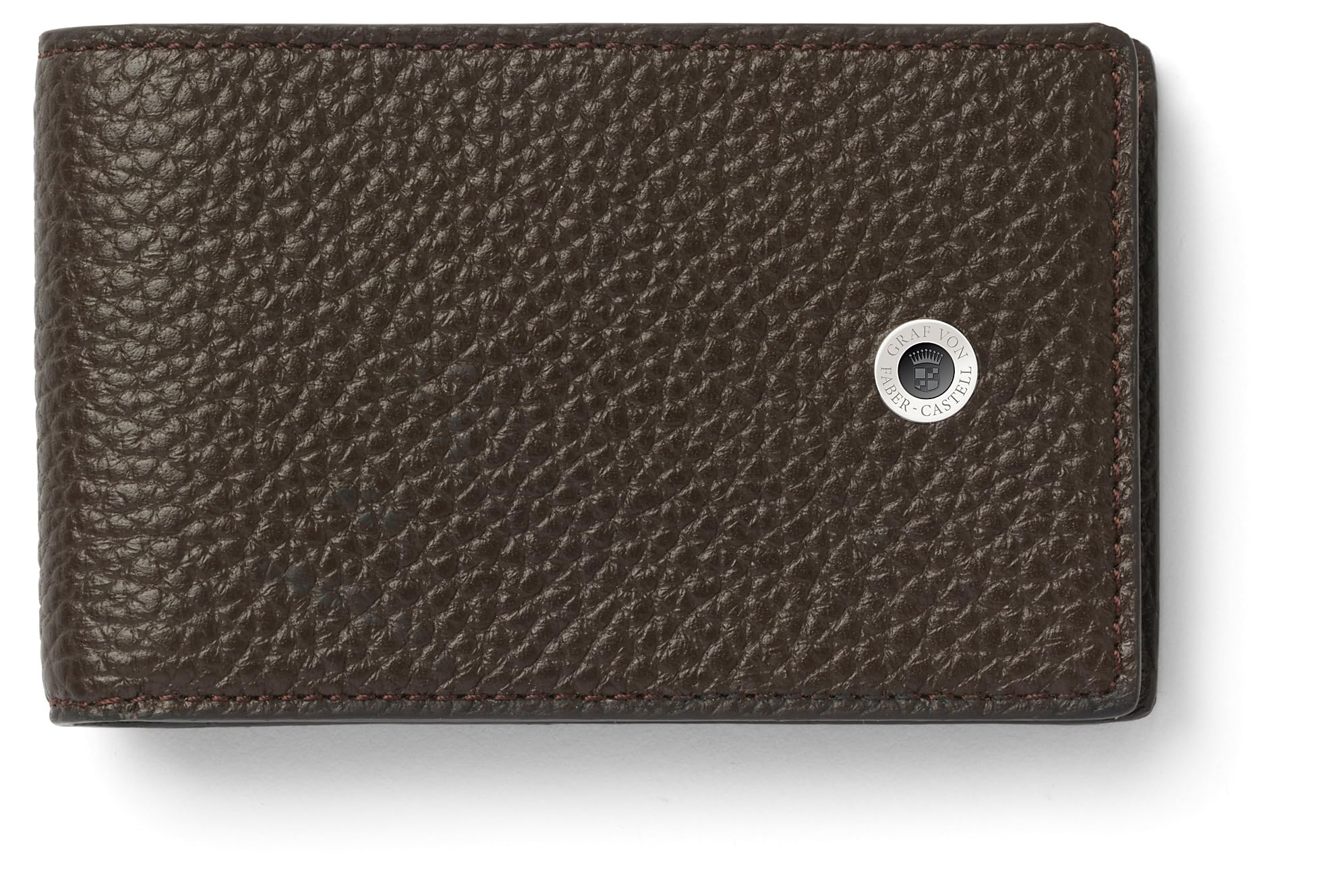 Graf von Faber-Castell 118775 - Small Cashmere Wallet, Dark Brown, with Coin Compartment, Note Compartment and Card Compartment, Dark Brown, 10 cm, Wallet Small