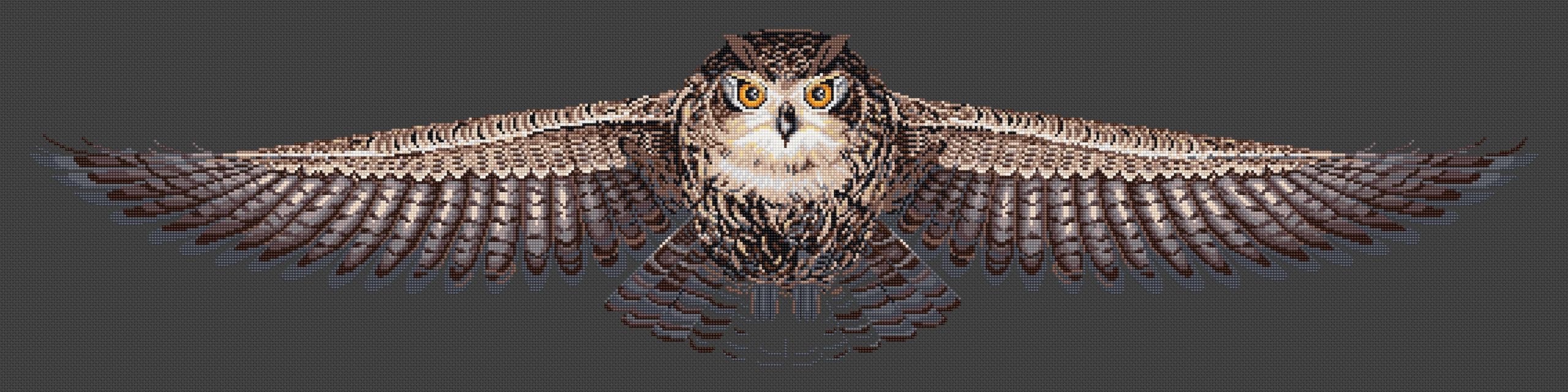 HobbyJobby Cross Stitch Kit The Owl, Counted Cross Stitch Kit for Adults, Needlecraft and Embroidery Kit