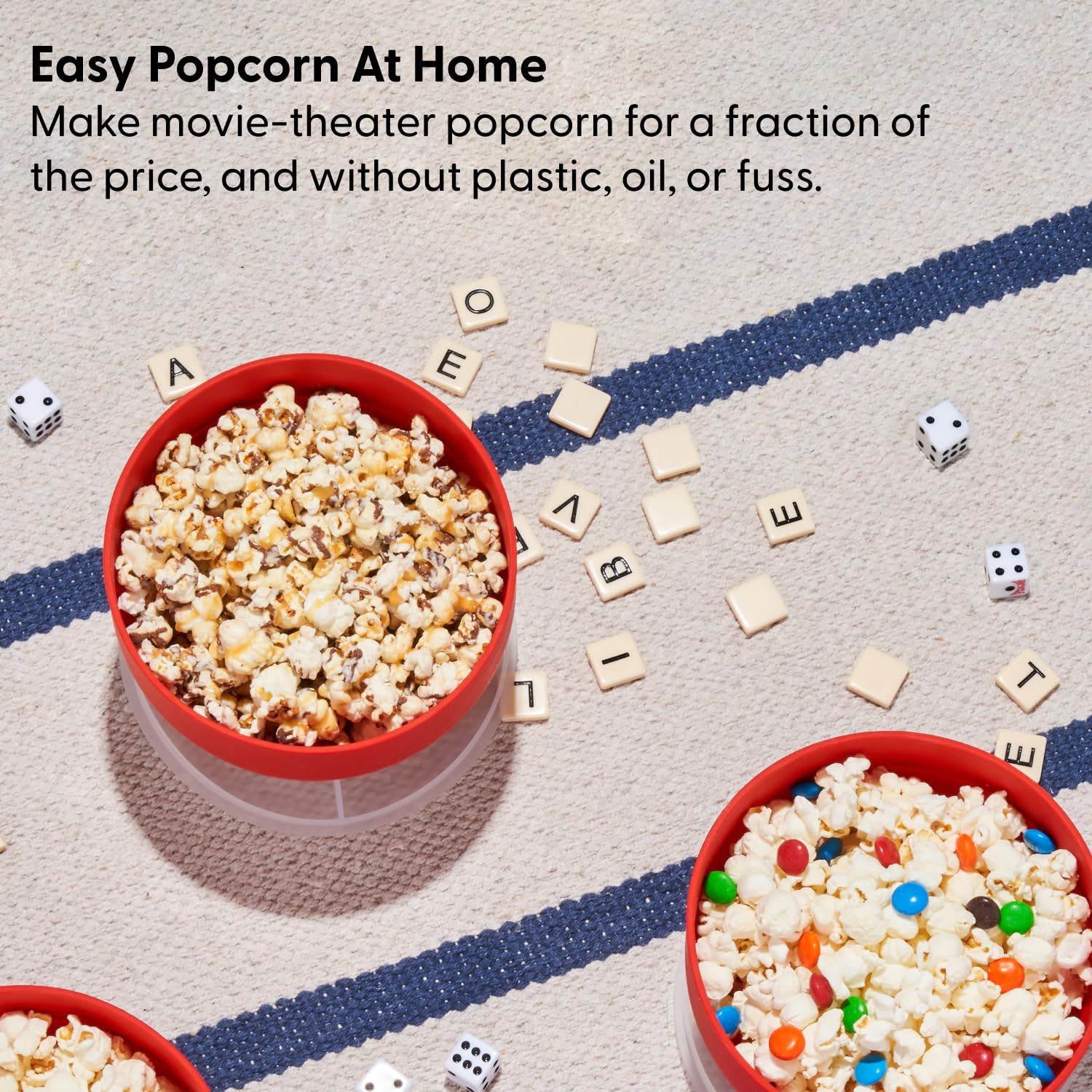 W&P Microwave Silicone Personal Popcorn Popper Maker | Red | Collapsible Bowl w/Built In Measuring Cup, BPA Free, Eco-Friendly, Waste Free, 4 Cups of Popped Popcorn