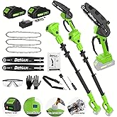 DEHANTOOLS Brushless Mini Chainsaw Cordless Chain Saw Lightweight Electric Chainsaw Handheld Saw for Tree Trimming and Wood Cutting Pruning Saw (6 Inch Green)