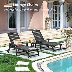 LUE BONA HDPS Chaise Lounge Chairs Set with