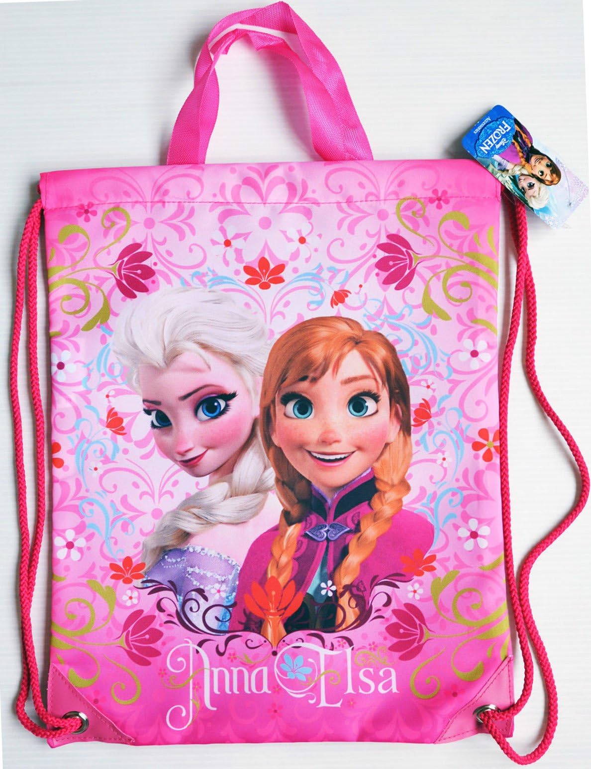 Disney Frozen Princess Elsa & Anna Drawstring Swim Bag (#321) Sling Bag for Kids Girl