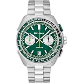 Bulova Racer Chronograph Green Dial Stainless Steel Watch 42mm - 98B468
