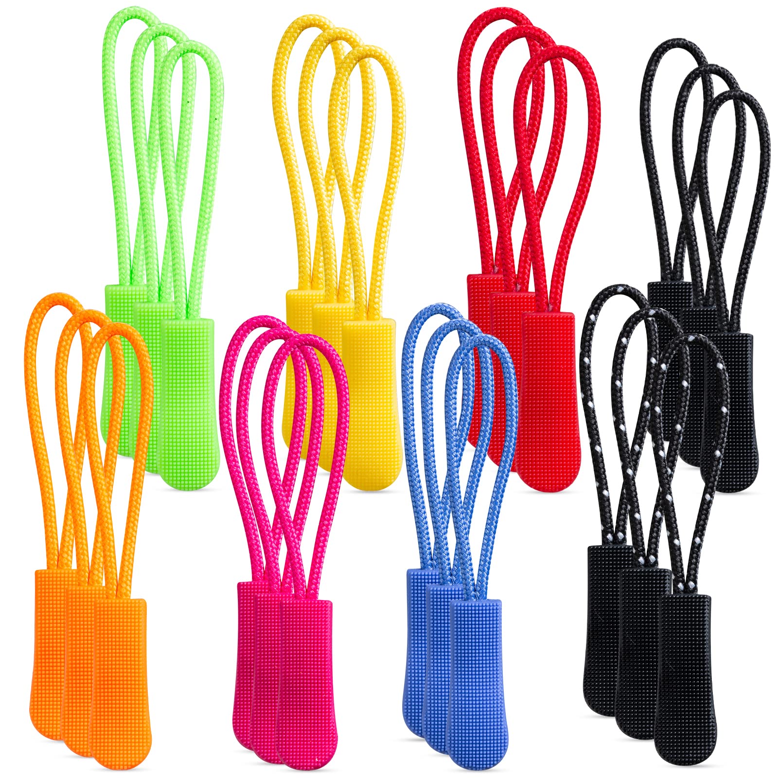 40 Pieces Zip Extension Pulls with Tags for Clothes, Backpacks, Traveling Cases, Handbags, Purses, and Tents