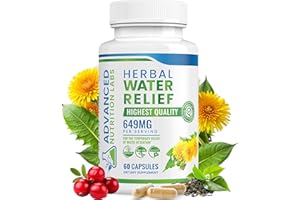 ADVANCED NUTRITION LABS Herbal Water Relief Diuretic Water Pills for Water Retention, Bloating, Swollen Legs, Feet - Dandelion Extract Supplement - Water Retention Loss - Diuretics for Women & Men - 60 Capsules