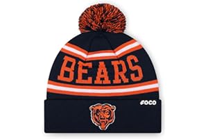 FOCO NFL Unisex-Adult NFL Team Logo Stripe Pom Beanie Hat