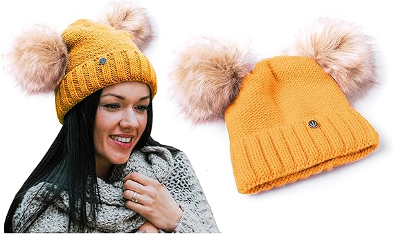 bonnet deux pompons femme